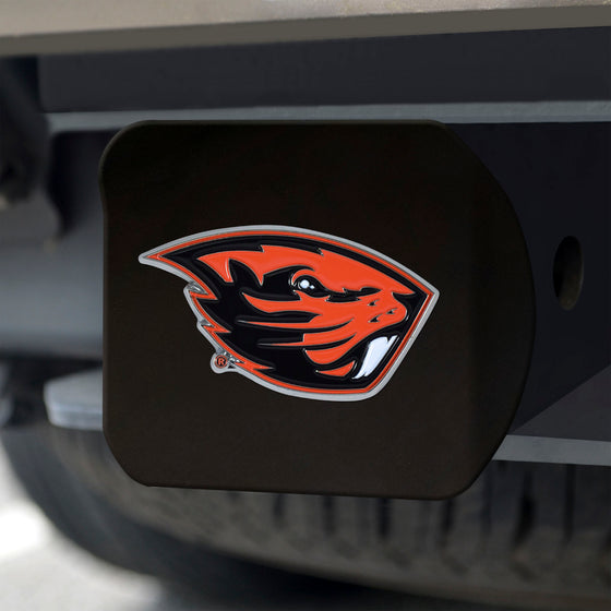 Oregon State Beavers Black Metal Hitch Cover - 3D Color Emblem