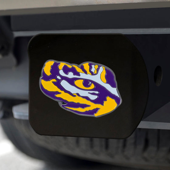 LSU Tigers Black Metal Hitch Cover - 3D Color Emblem