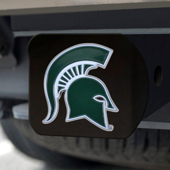 Michigan State Spartans Black Metal Hitch Cover - 3D Color Emblem