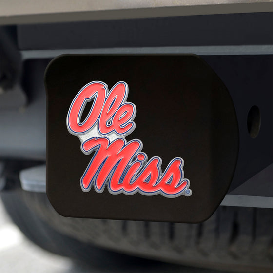 Ole Miss Rebels Black Metal Hitch Cover - 3D Color Emblem