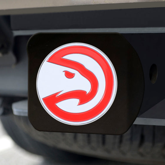 Atlanta Hawks Black Metal Hitch Cover - 3D Color Emblem