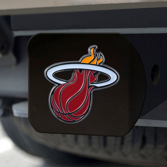 Miami Heat Black Metal Hitch Cover - 3D Color Emblem