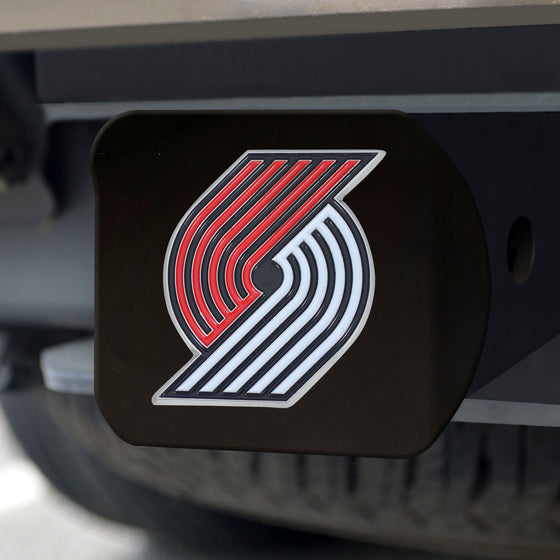 Portland Trail Blazers Black Metal Hitch Cover - 3D Color Emblem