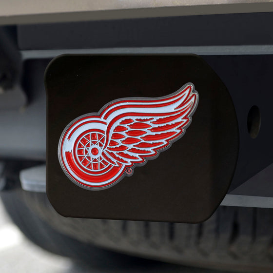 Detroit Red Wings Black Metal Hitch Cover - 3D Color Emblem