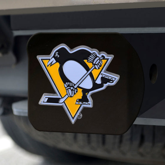 Pittsburgh Penguins Black Metal Hitch Cover - 3D Color Emblem