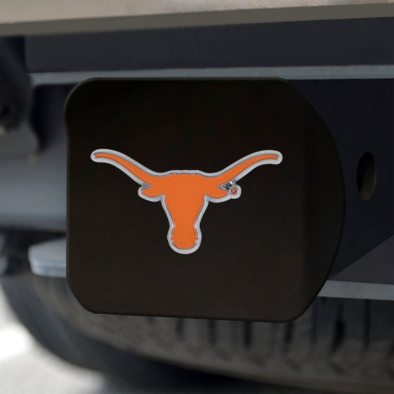 Texas Longhorns Black Metal Hitch Cover - 3D Color Emblem