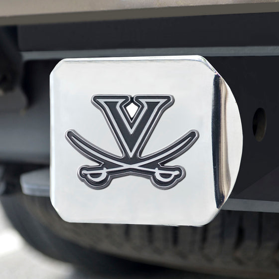 Virginia Cavaliers Chrome Metal Hitch Cover with Chrome Metal 3D Emblem