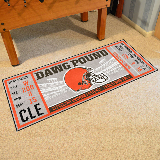 Cleveland Browns Ticket Runner Rug - 30in. x 72in.