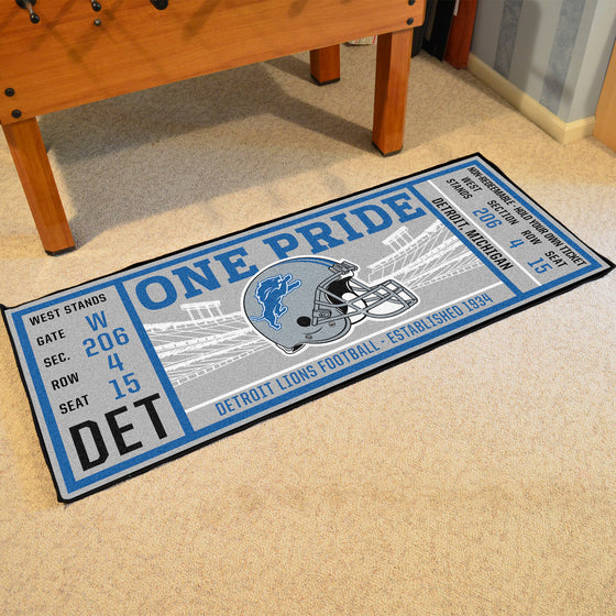 Detroit Lions Ticket Runner Rug - 30in. x 72in.