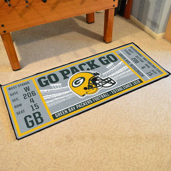 Green Bay Packers Ticket Runner Rug - 30in. x 72in.