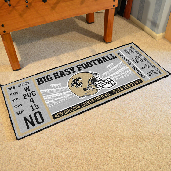 New Orleans Saints Ticket Runner Rug - 30in. x 72in.