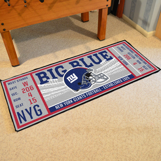 New York Giants Ticket Runner Rug - 30in. x 72in.