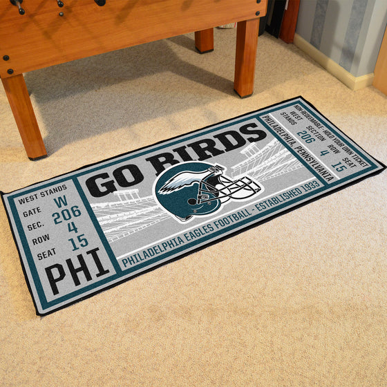 Philadelphia Eagles Ticket Runner Rug - 30in. x 72in.