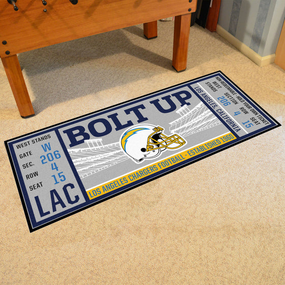 Los Angeles Chargers Ticket Runner Rug - 30in. x 72in.