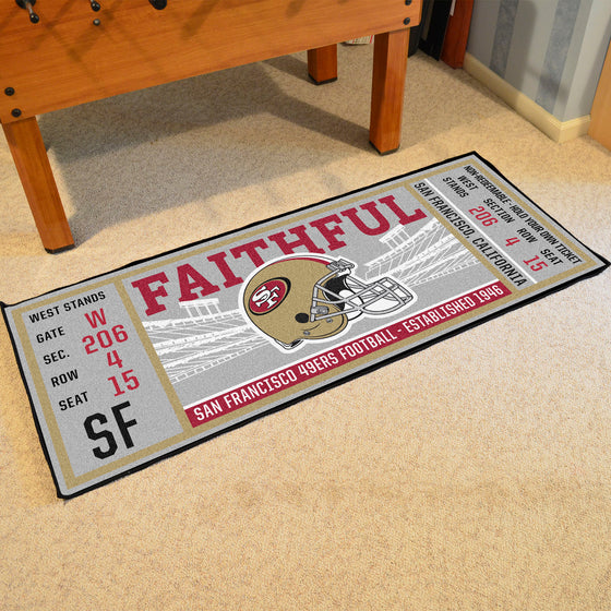 San Francisco 49ers Ticket Runner Rug - 30in. x 72in.