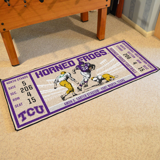 TCU Horned Frogs Ticket Runner Rug - 30in. x 72in.