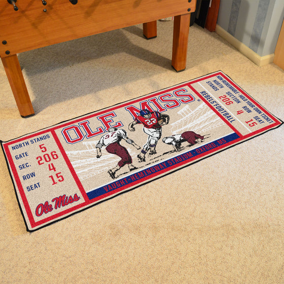 Ole Miss Rebels Ticket Runner Rug - 30in. x 72in.