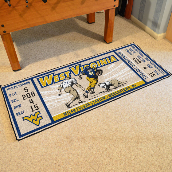 West Virginia Mountaineers Ticket Runner Rug - 30in. x 72in.