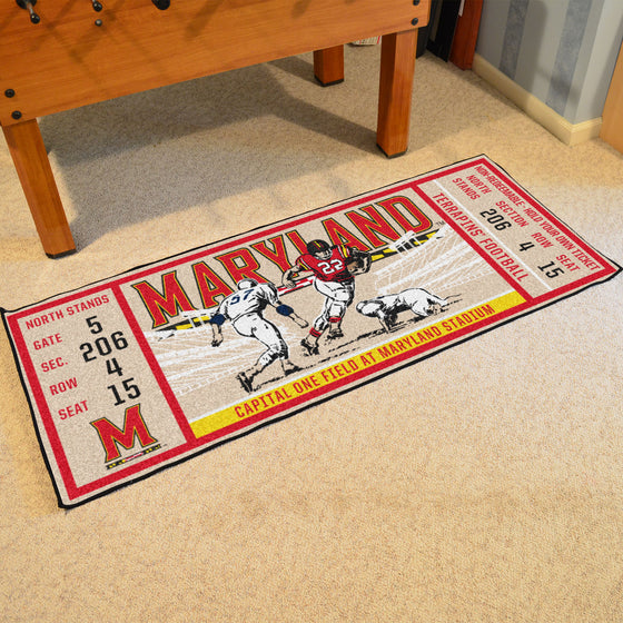 Maryland Terrapins Ticket Runner Rug - 30in. x 72in.