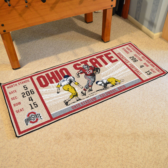 Ohio State Buckeyes Ticket Runner Rug - 30in. x 72in.