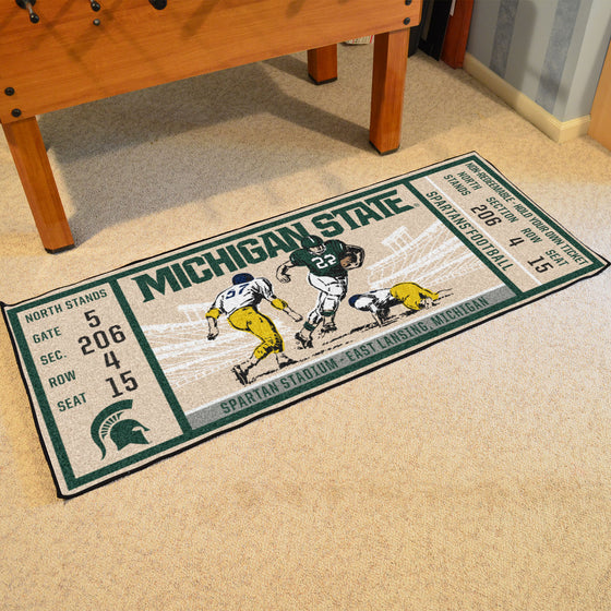 Michigan State Spartans Ticket Runner Rug - 30in. x 72in.