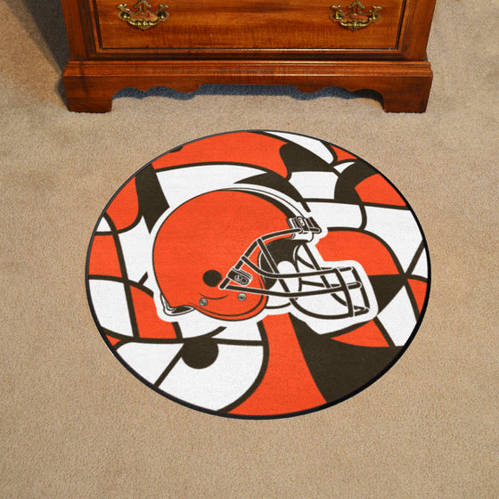 Cleveland Browns Roundel Rug - 27in. Diameter XFIT Design