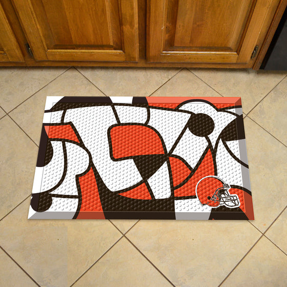 Cleveland Browns Rubber Scraper Door Mat XFIT Design