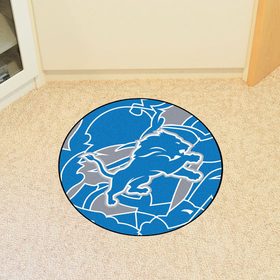 Detroit Lions Roundel Rug - 27in. Diameter XFIT Design