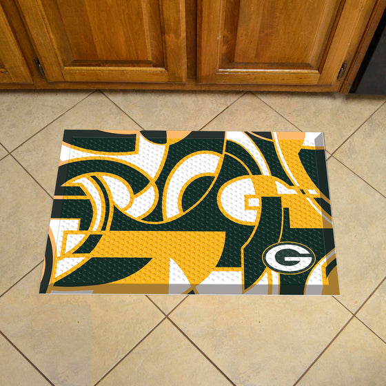 Green Bay Packers Rubber Scraper Door Mat XFIT Design