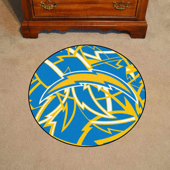 Los Angeles Chargers Roundel Rug - 27in. Diameter XFIT Design