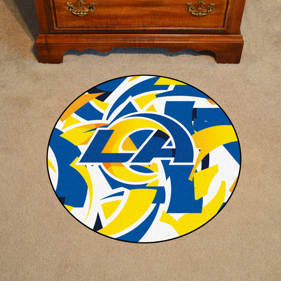 Los Angeles Rams Roundel Rug - 27in. Diameter XFIT Design