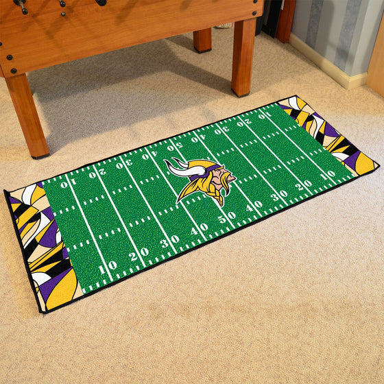 Minnesota Vikings Football Field Runner Mat - 30in. x 72in. XFIT Design