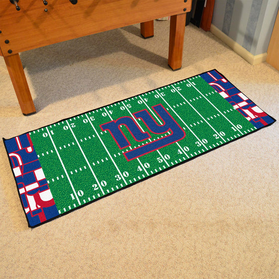 New York Giants Football Field Runner Mat - 30in. x 72in. XFIT Design