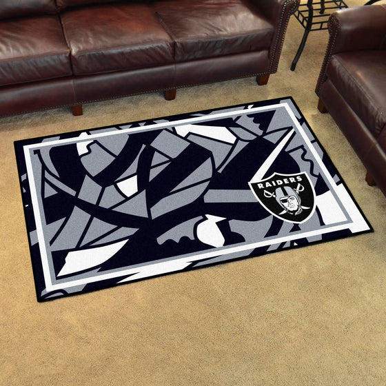 Las Vegas Raiders 4ft. x 6ft. Plush Area Rug XFIT Design