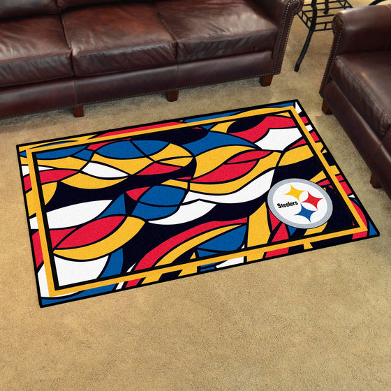 Pittsburgh Steelers 4ft. x 6ft. Plush Area Rug XFIT Design