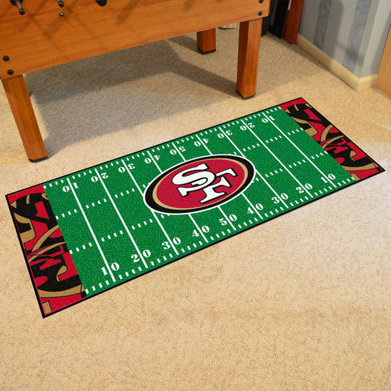 San Francisco 49ers Football Field Runner Mat - 30in. x 72in. XFIT Design