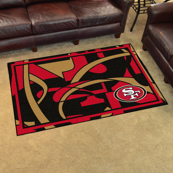 San Francisco 49ers 4ft. x 6ft. Plush Area Rug XFIT Design