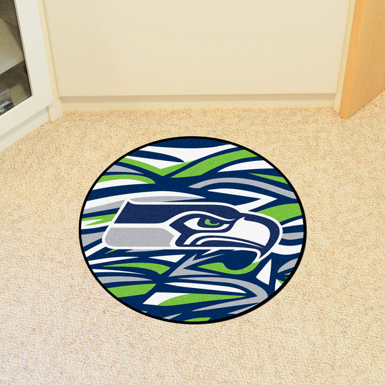 Seattle Seahawks Roundel Rug - 27in. Diameter XFIT Design