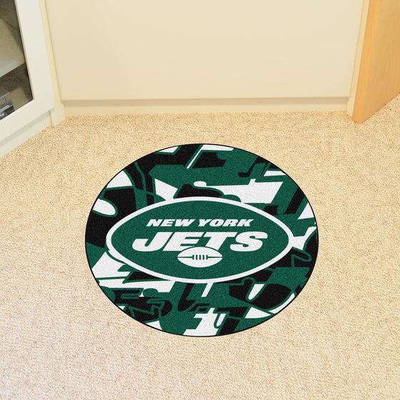 New York Jets Roundel Rug - 27in. Diameter XFIT Design