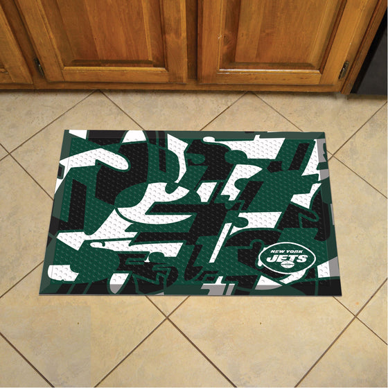 New York Jets Rubber Scraper Door Mat XFIT Design