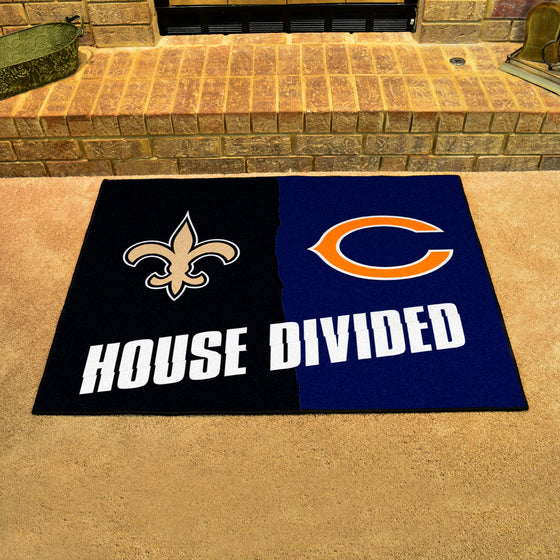 NFL House Divided - Saints / Bears House Divided Rug - 34 in. x 42.5 in.