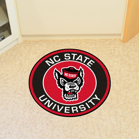 NC State Wolfpack Roundel Rug - 27in. Diameter, Wolf Logo