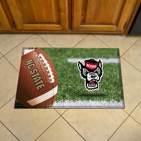 NC State Wolfpack Rubber Scraper Door Mat, Wolfie Logo