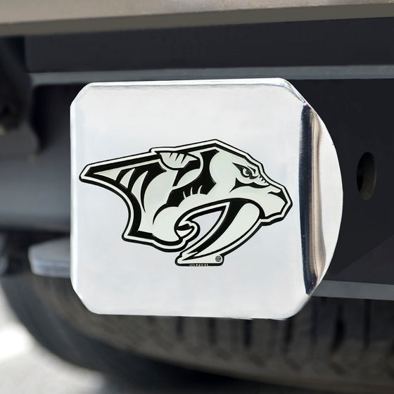 Nashville Predators Chrome Metal Hitch Cover with Chrome Metal 3D Emblem