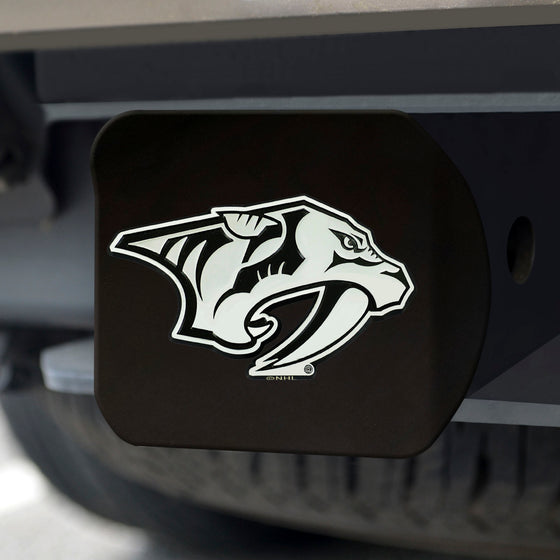 Nashville Predators Black Metal Hitch Cover with Metal Chrome 3D Emblem