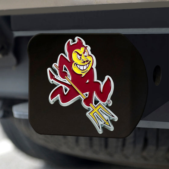 Arizona State Sun Devils Black Metal Hitch Cover - 3D Color Emblem