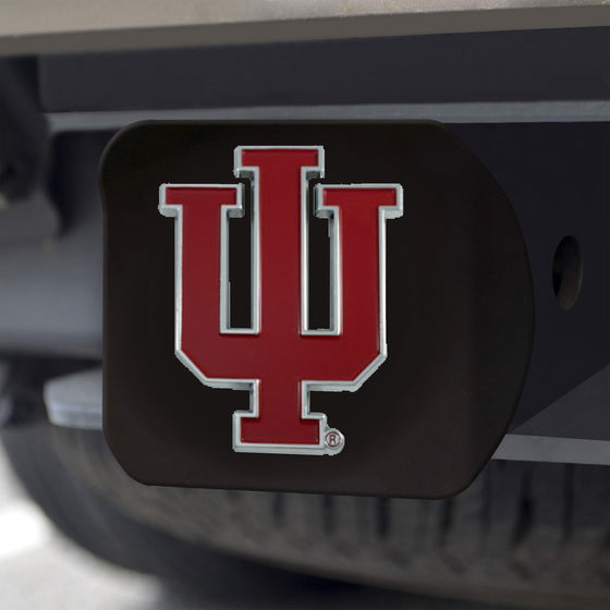 Indiana Hooisers Black Metal Hitch Cover - 3D Color Emblem