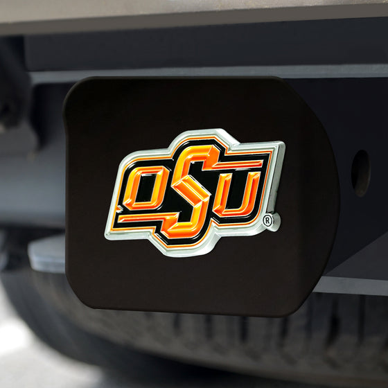 Oklahoma State Cowboys Black Metal Hitch Cover - 3D Color Emblem