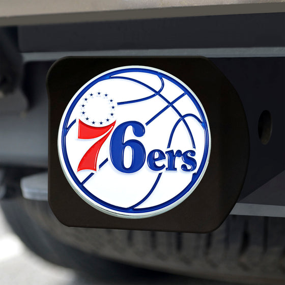 Philadelphia 76ers Black Metal Hitch Cover - 3D Color Emblem