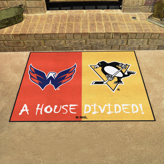 NHL House Divided - Capitals / Penguins House Divided Rug - 34 in. x 42.5 in.